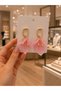 Gold Detailed Flower Shaped Lightweight Design Dangle Earrings Blue Orange Pink Ecru - 2