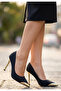 Norji Black Satin Stiletto Shoes - 2