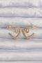 Brass Gold Color Zircon Stone Curved Half Heart Earrings 5886 - Glst1421-4522