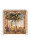 Tropical Palm Scenic Floral Border Tapestry Fringed Throw Pillow Cover - Cream Tassel Pillowcase - 7