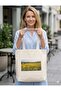 Beach Bag Picnic Bag Printed Cream Color Shoulder Bag / Handbag Quality Canvas Fabric Tote Bag 37X37 cm - 4