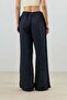 Anthracite Modal Blend Striped Women's Trousers - 5