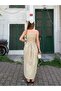 Beige Thin Straps Double Tie Waist Long Dress - 2011 - 7