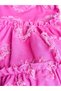 Girl's Tasseled Jacquard Textured Cotton Dress with Asymmetrical Straps and Bow Summer Children's Dress - 4