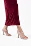 Beige Stone Thin Strap Women's Heeled Slippers By20My01C - 5