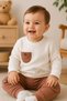 Baby Boy Airplane Embroidered Ribbed 2-Piece Top and Bottom Seasonal Set 3-12 Months - 4