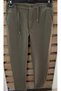 New Season Lace-Up Waist Lycra Ribbed Fabric Trousers Black