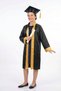 Children's High School Black Graduation Gown and Cap Set with Gold Stripe