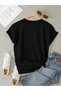 Unisex Black Believe Printed Crew Neck T-Shirt - 2