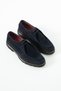 Men's Suede Inside and Outside Genuine Leather Thick Eva Non-Slip Sole Lace-Up Navy Blue Classic Shoes - 2
