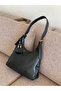 Women's Shoulder Bag with Buckle Detail, Strap and Zipper, Small Wallet, 34cm + 22cm Dimensions