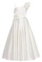Girl's Evening Dress One-Shoulder Satin Gown and 3B Floral Applique Bridesmaid - Graduation, Wedding, Party, Special Occasions (Ages 8, 9, 10, 11, 12, 13, 14, 15) 36073Pr - 3