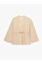 Cotton Long Sleeve Tie-Waist Muslin Kimono - 3