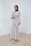 Side Tie Crepe Dress Cream - 3