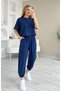 Women's Modal Two-Piece Set Oversize Crop Top and Baggy Pants Combination