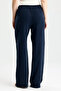 Navy Blue Tensel Washable Elastic Waist Pants - 6
