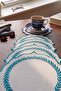 6 Pieces of Turquoise Blue Embroidered Dowry Napkins for Coffee and Cocktail Presentations - 2