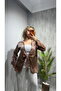 Women's Shimmering Tie-Front Kimono Shirt - Oversized Stylish Blouse with Satin Texture - 2