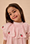 Strawberry Embroidery Cotton Dress Pink - 8