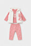 Teddy Bear Detailed Vest and Pants Girls' 3-Piece Set - 2