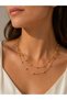 Gold Double Row Ball Detailed Steel Necklace - 3