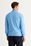 Men's Light Blue Anti-Pilling Standard Fit Half Turtleneck Knitwear Sweater - 5