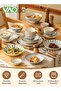 32PCS Ceramic Dinnerware Set, Bowls Spoons and Plates Set, Porcelain Dishes Set Serve for 6, Freezer - 2