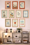 10-Piece Frame Look Pastel Set |   Baby Room |   Nursery, Minimalist, Vintage Painting Set 15X20 cm Mdf Uv Printing - 4