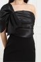 Double Fabric Bow Detailed Organza Pencil Dress - Black - 2