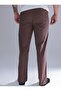 Men's Brown Linen Trousers – Comfortable Fit with Elastic Waist, Summer Casual Trousers with Piped Cuffs - 6