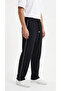 Men's Black Wide Leg Baggy Sweatpants with Side Piping and Back Pocket Detail - 4