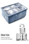 AASHZ Excnorm Silicone Ice Cube Trays 3 Pack - Large Size Silicone Ice Cube Molds with Leak Proof Removable Lid Square Ice Cube Tray And BPA Free for Cocktail,Whiskey, Stackable Flexible Ice - 2