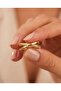 Inlaid Zircon Stone Cross Adjustable Ring - 2