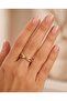 Inlaid Zircon Stone Cross Adjustable Ring - 4