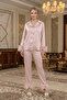 Feather Detailed Silk Satin Bridal Pajama Set - Luxury Dowry Set with Box - 2