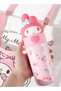 Cute Aquarius-themed Cartoon Insulated Water Bottle, Stainless Steel Cup for Hot or Cold Beverages, Cute Travel Mug for Boys and Girls at School, 350 ml / 12.3 oz (Pink) - 5