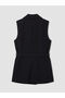 Vizyon New Season Double-Breasted Women's Classic Vest with Collar and Belted Waist - 6