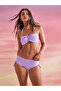 Bandeau Bead Trim Tie Back Top and Ruched Detail Bikini Set
