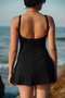 Women's Strappy Swimsuit Model with Inner Tights and Skirt - 6