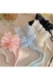 Embroidered Guipure Tulle Fabric Detailed 21 cm Adjustable French Bun, Ballerina, Bagel Bun Clip 1 Piece - 4