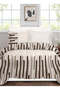 Premium Cotton 4PC Bedding Set Kids Comforter Set 160x220cm Choco Stripes - 3