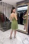 Women's Rope Strap Back-Tie Lined Stoned Short Tulle Dress - 4