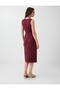 Burgundy Accessory Detailed Slit Midi Dress - 6