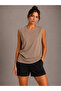 Women's 3-Piece Sleeveless Sports Athlete Set Summer Crew Neck - Black, Brown, Gray - 4