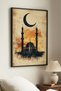 Vintage Cami and Crescent Silhouetted Single Wood Painting - Black Wood Framed Home and Business Artwork - 3