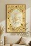 Red Flower Arabic Script Single Wooden Table on Cream Background Natural Wood Framed Home and Business Table - 2