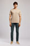 Wilder Men's Regular Fit 100% Cotton Printed Crew Neck T-Shirt Brown