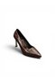 Patent Leather Women's Heeled Evening Dress Shoes Gold Detailed Stiletto Flat Open Back - 2