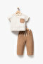 Boy's Polo Collar Knitwear Top and Pants Set 3717 Smr - 3