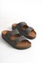 Madrid Unisex Orthopedic Sole Slippers with Double Strap Buckle, Daily Comfortable Outdoor Slippers, Cork Sole, Khaki - 2